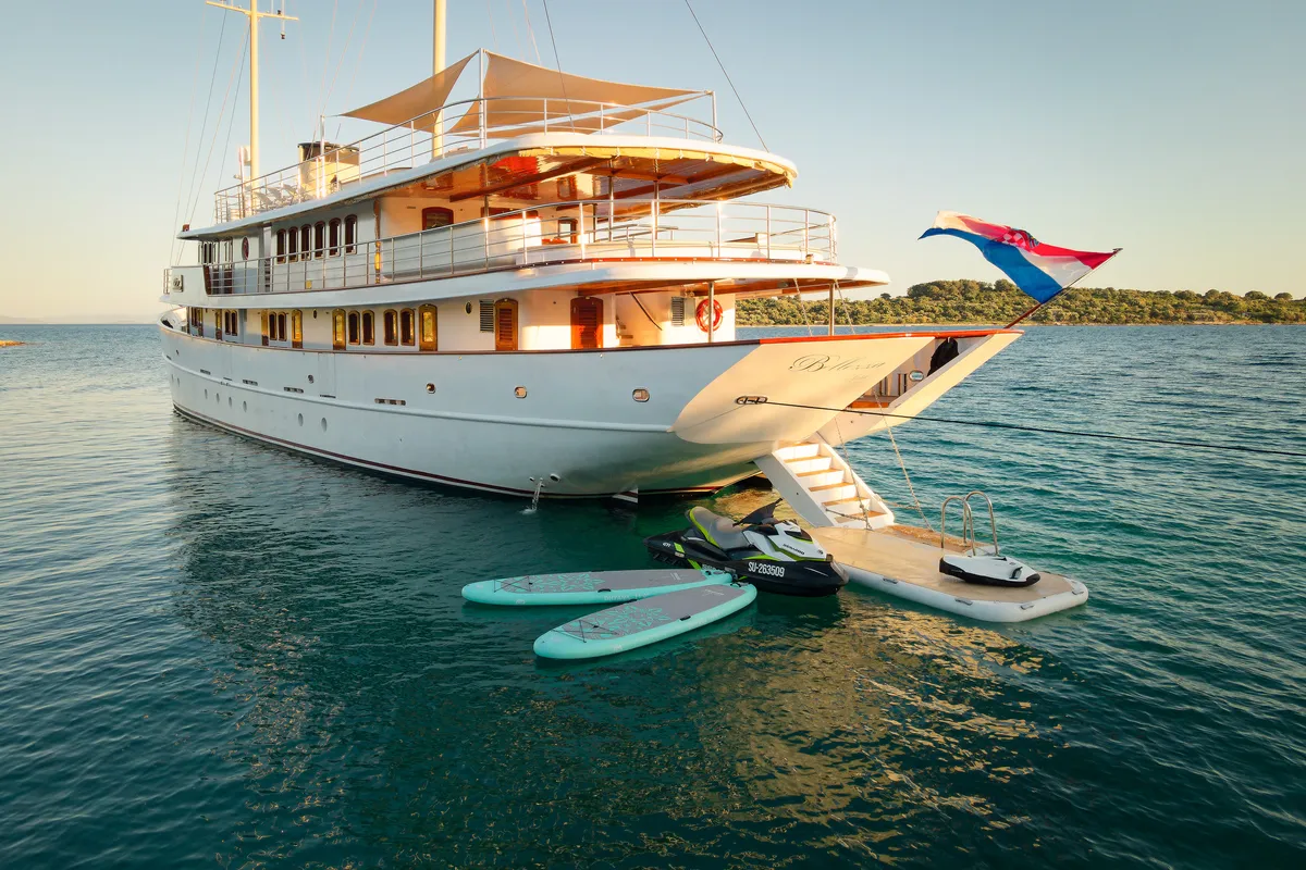 Exterior view of Bellezza, a Motoryacht motor yacht at Split, Croatia