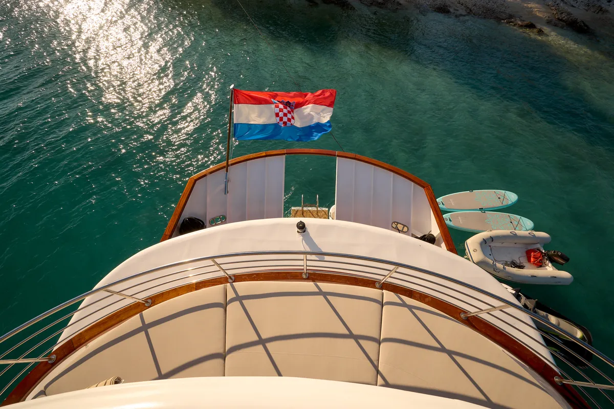 Exterior view of Bellezza, a Motoryacht motor yacht at Split, Croatia