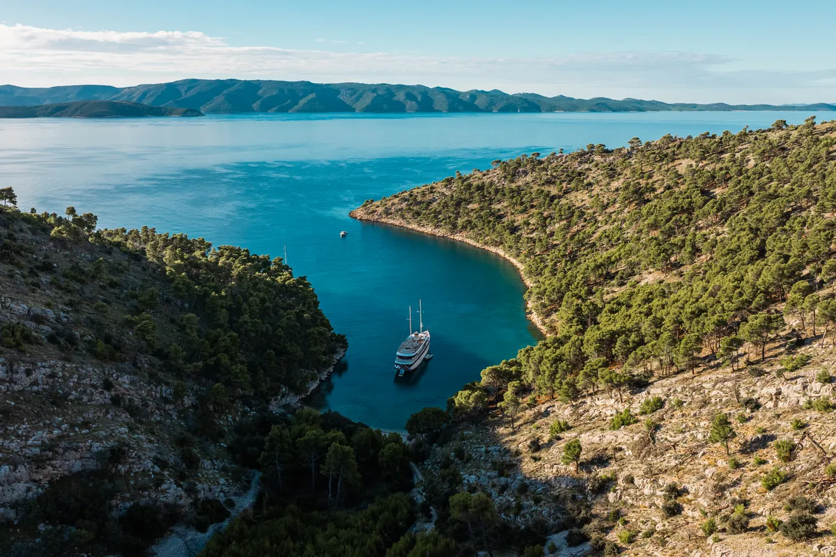 Exterior view of Bellezza, a Motoryacht motor yacht at Split, Croatia