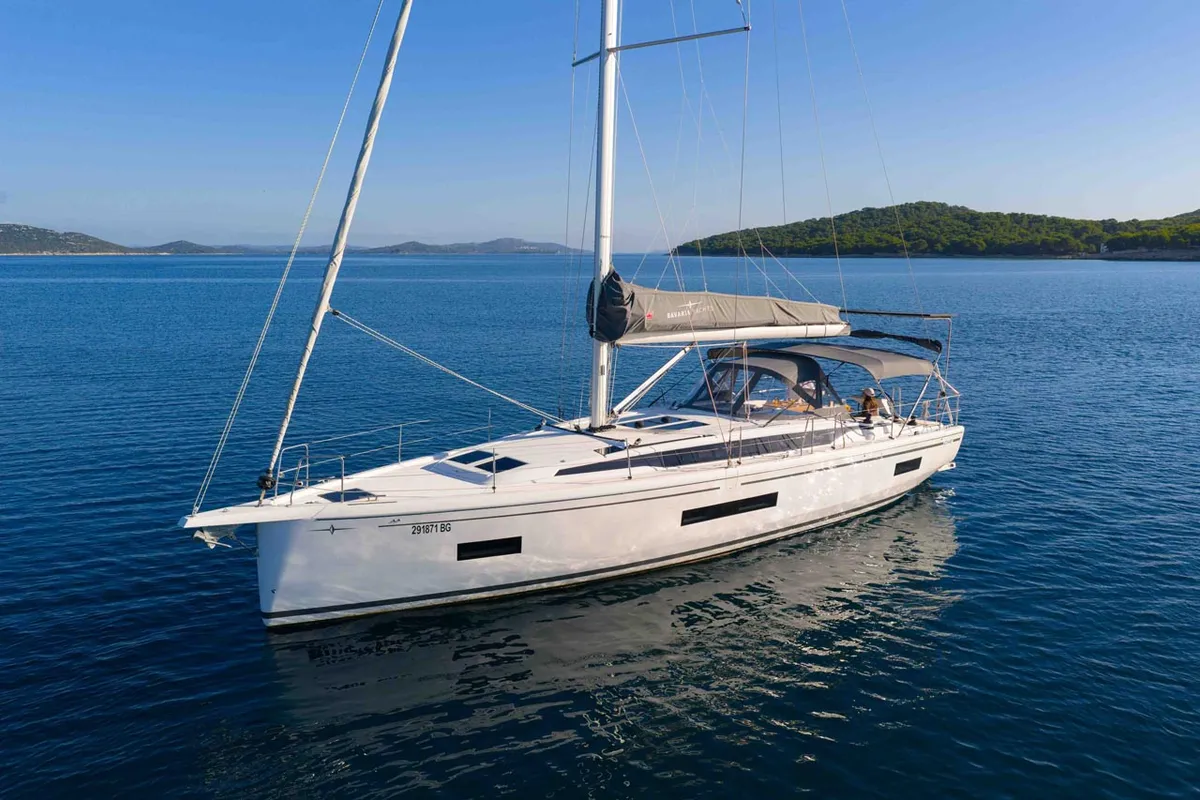 Exterior view of Sofia, a Bavaria C46 sailboat at Grad Šibenik, Croatia