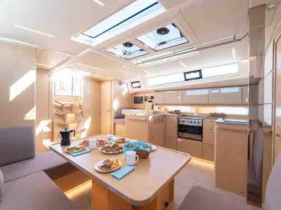 Galley of Sofia, a Bavaria C46 sailboat at Grad Šibenik, Croatia