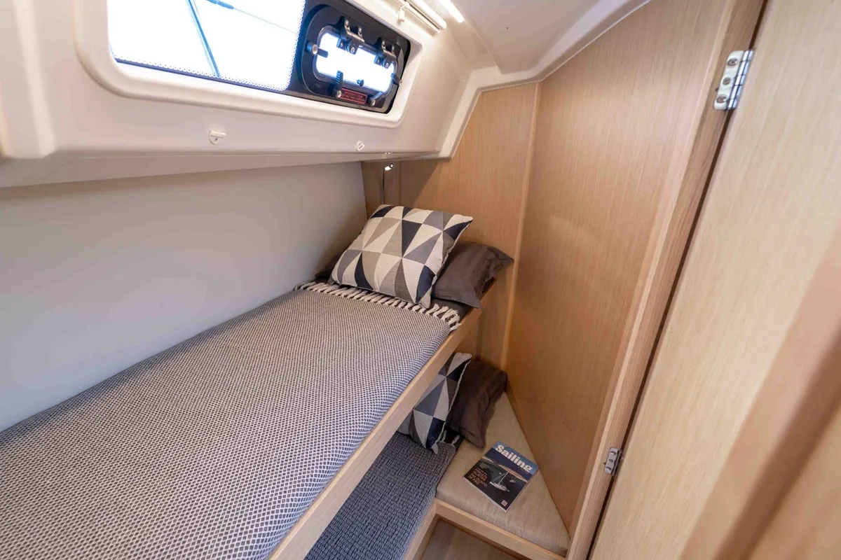 Cabin on Sofia, a Bavaria C46 sailboat at Grad Šibenik, Croatia