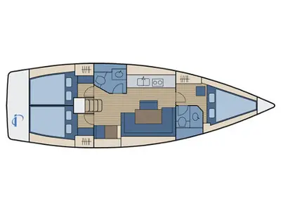 Floor plan of SPIRIT OF STYRIA, a Bavaria Cruiser 40 sailboat at Primošten, Croatia
