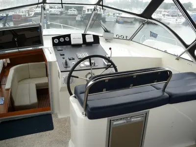 Cockpit of De Drait DeLuxe 42, a motorboat at Drachten, Netherlands