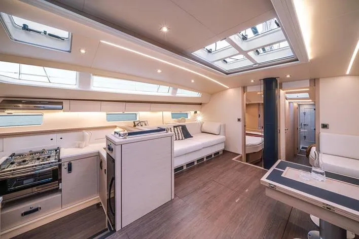 Galley of Uranos, a Jeanneau 65 sailboat at Lavreotiki Municipal Unit, Greece