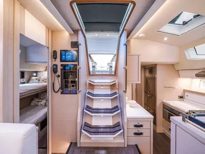 Galley of Uranos, a Jeanneau 65 sailboat at Lavreotiki Municipal Unit, Greece
