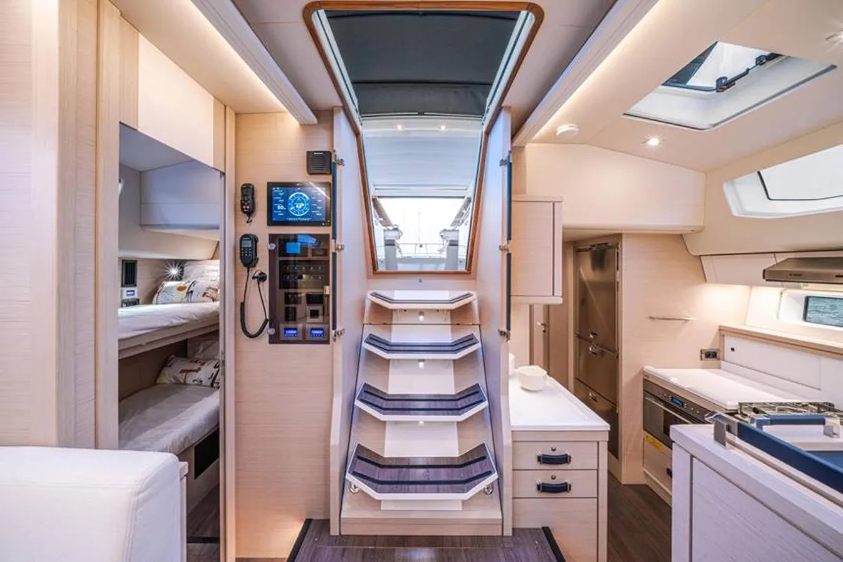 Galley of Uranos, a Jeanneau 65 sailboat at Lavreotiki Municipal Unit, Greece