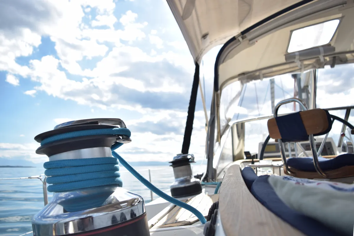 Marina Blue, a Beneteau 57 sailboat at Sithonia Municipal Unit, Greece