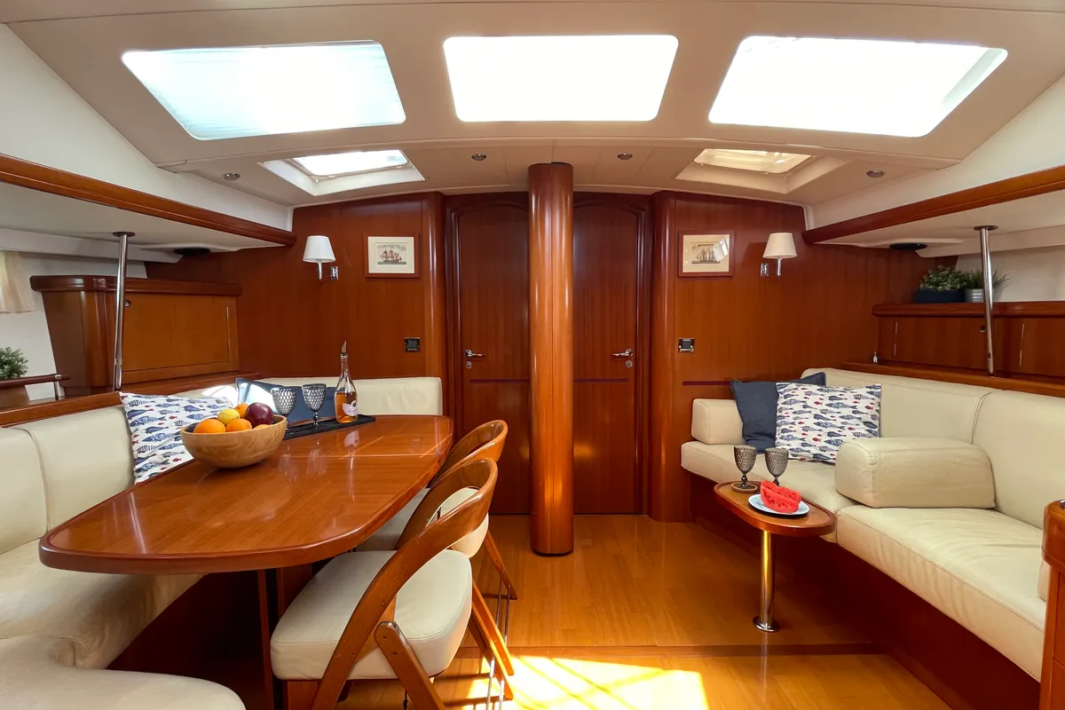 Marina Blue, a Beneteau 57 sailboat at Sithonia Municipal Unit, Greece