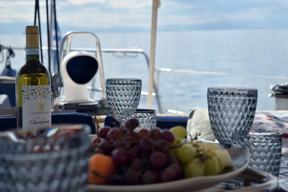Marina Blue, a Beneteau 57 sailboat at Sithonia Municipal Unit, Greece