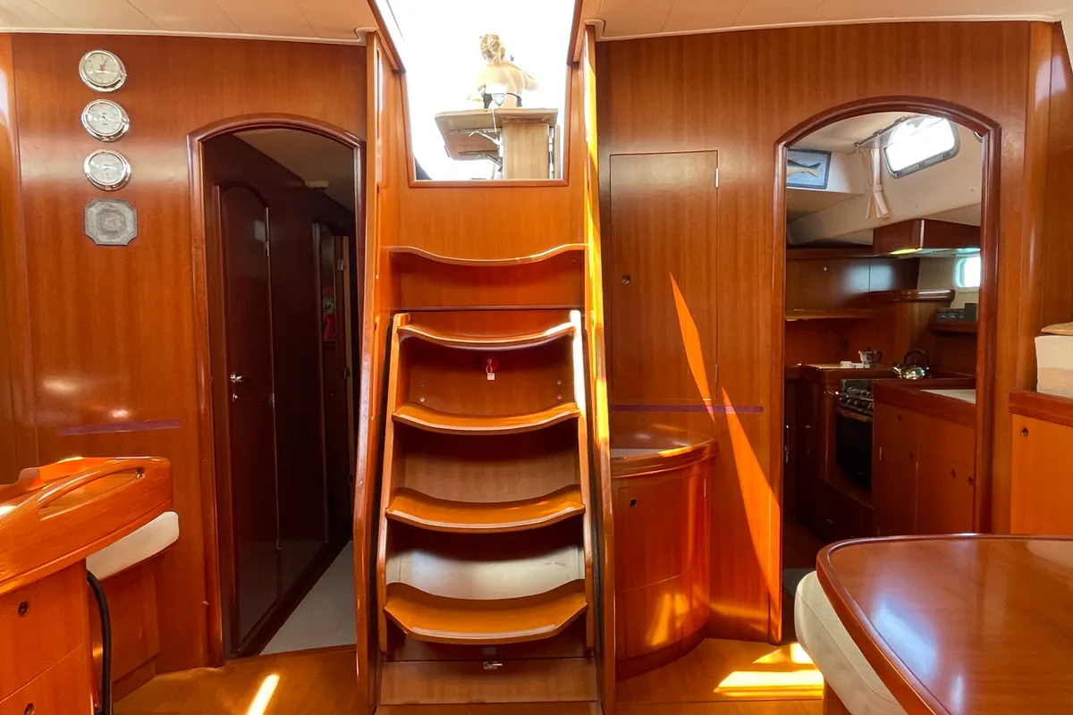Marina Blue, a Beneteau 57 sailboat at Sithonia Municipal Unit, Greece
