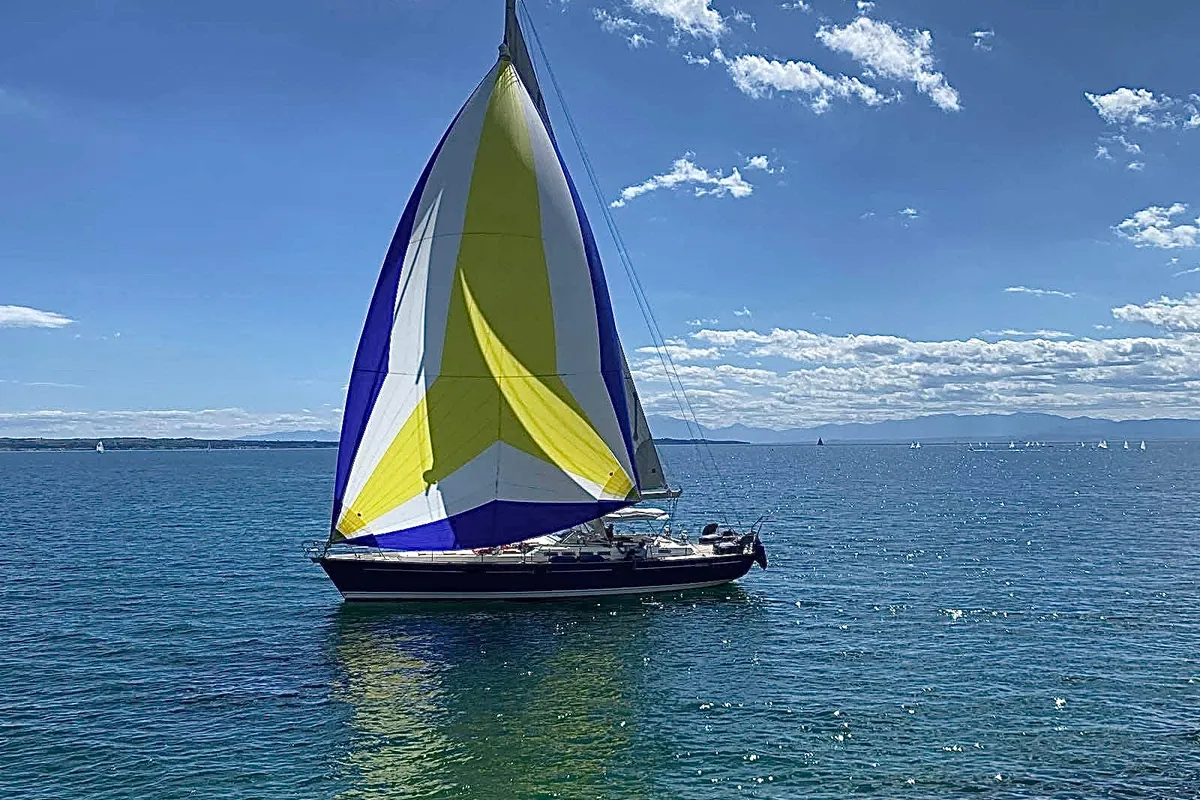 Marina Blue, a Beneteau 57 sailboat at Sithonia Municipal Unit, Greece