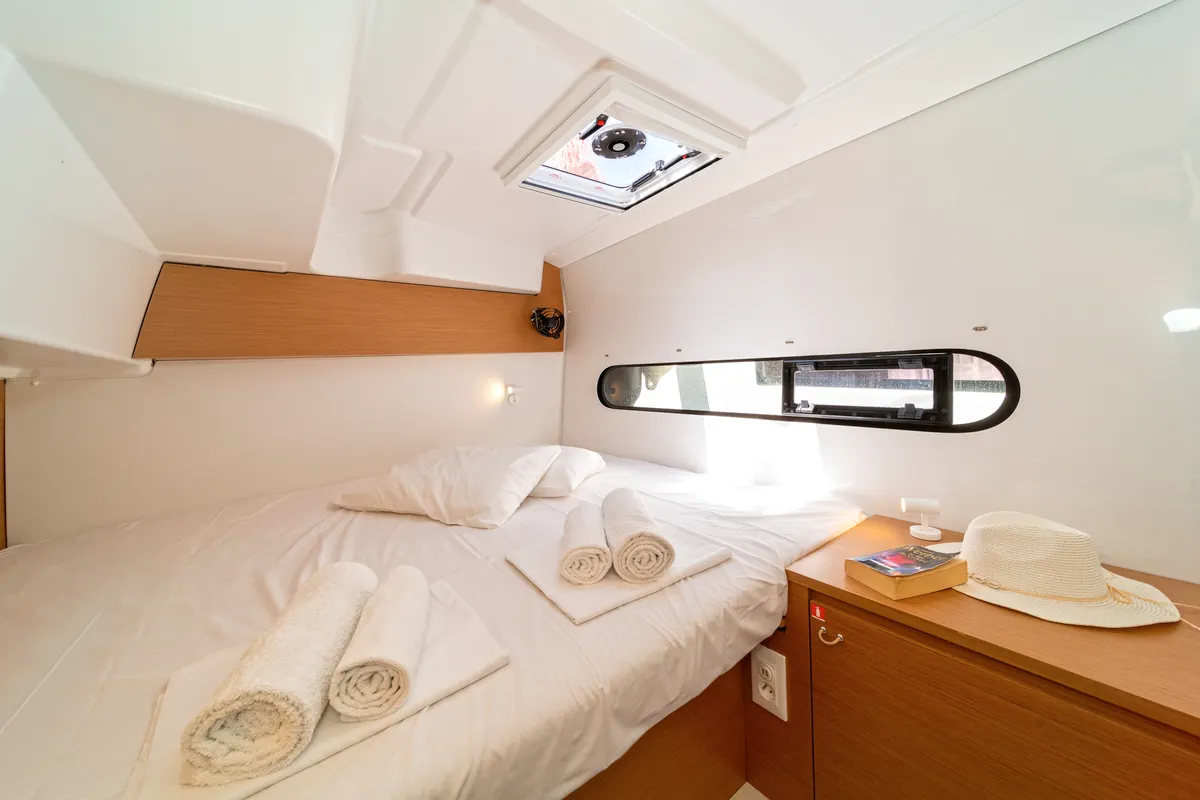 Cabin on Geva Mare X, a Excess 11 catamaran at Rhodes, Greece
