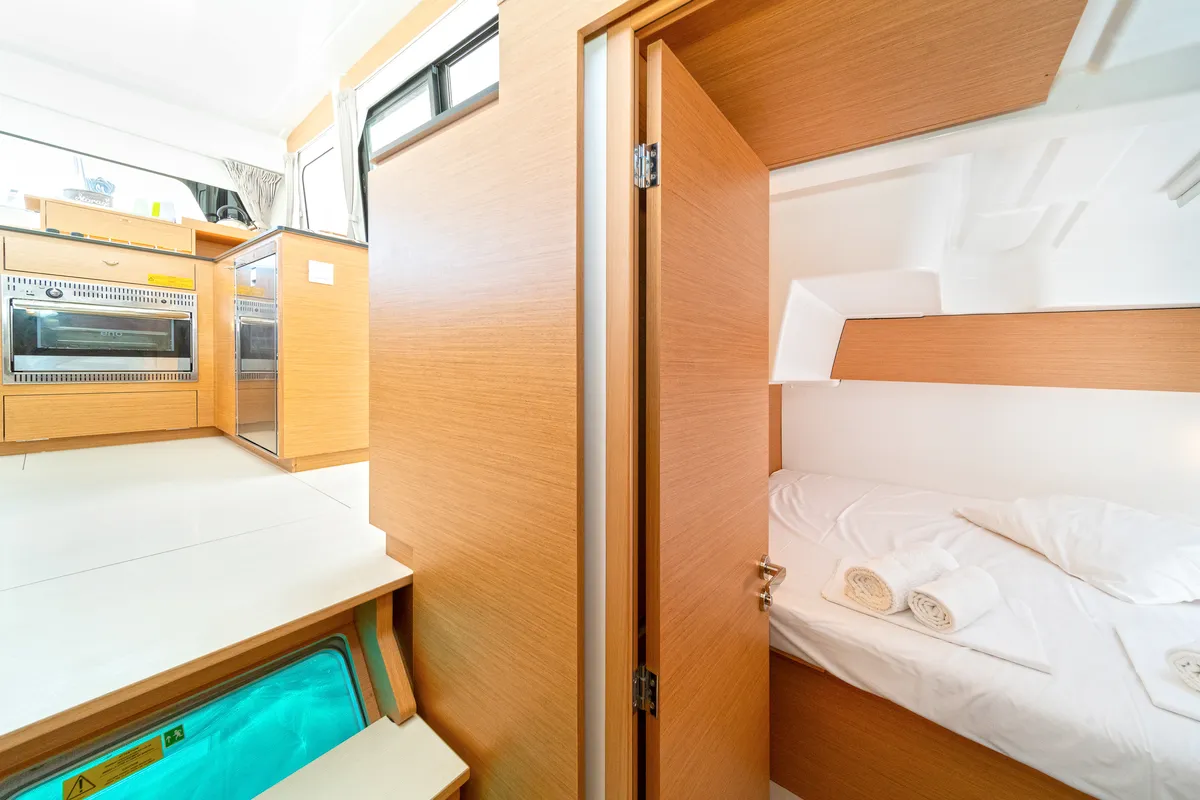 Cabin on Geva Mare X, a Excess 11 catamaran at Rhodes, Greece
