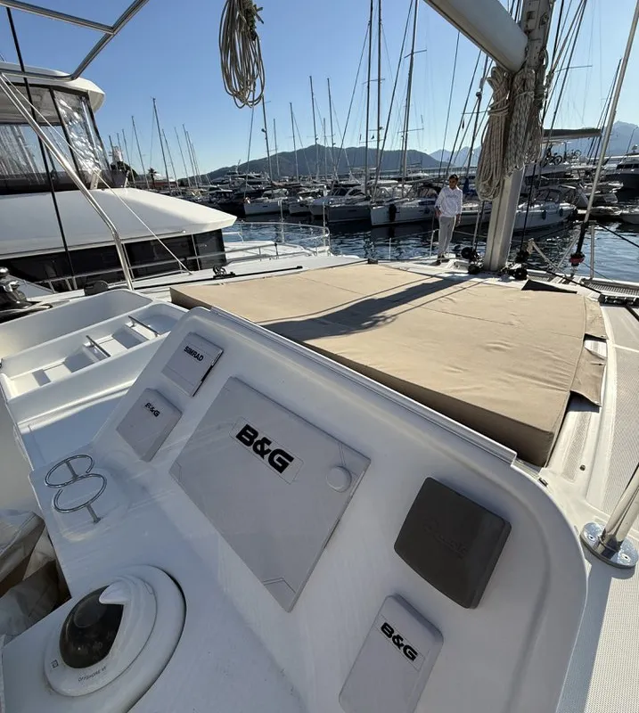 Head on Lu Lu, a Lagoon 450 F catamaran at Marmaris, Turkey