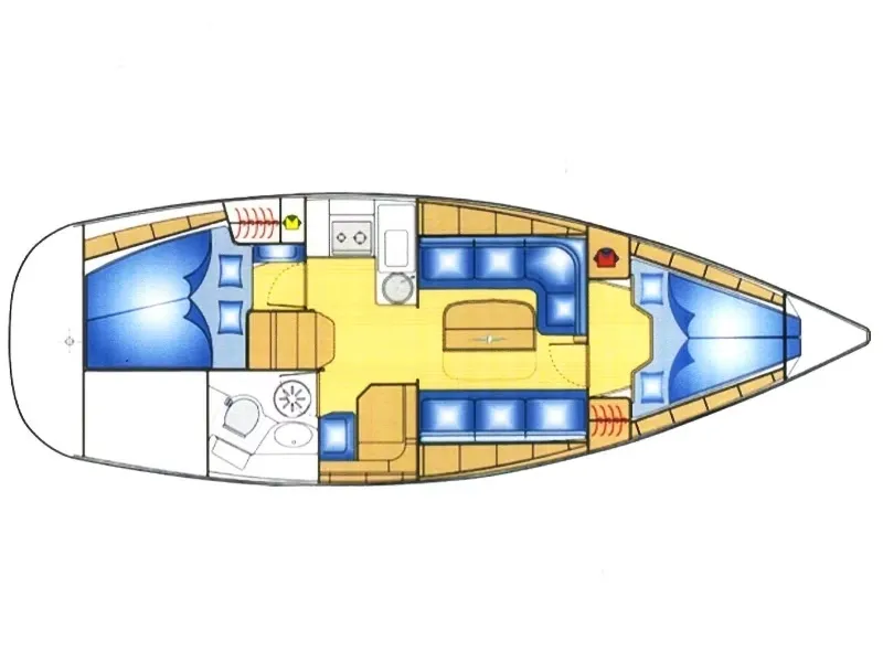 Floor plan of Konstantinos, a Bavaria 33 Cruiser sailboat at Municipal Unit of Lefkada, Greece