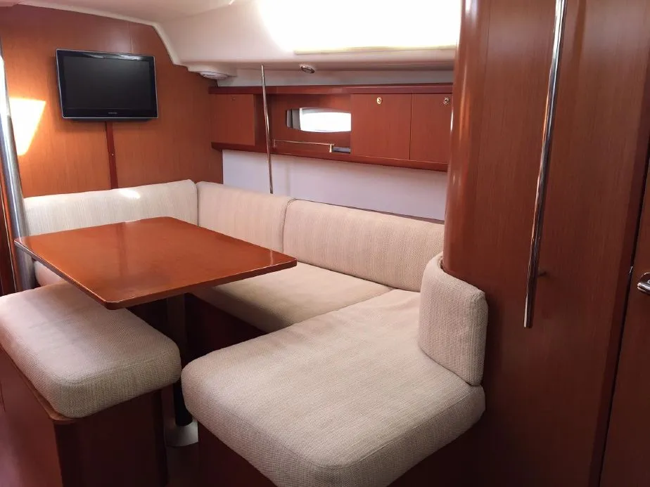 Salon of Tosca, a Beneteau Oceanis 40 sailboat at Municipal Unit of Elefsina, Greece