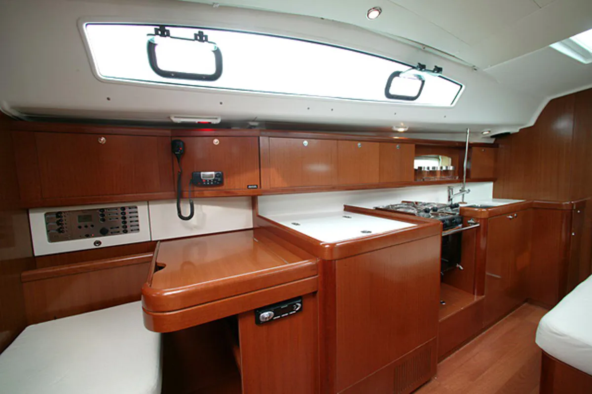 Galley of Tosca, a Beneteau Oceanis 40 sailboat at Municipal Unit of Elefsina, Greece