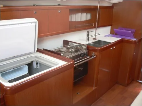 Galley of Tosca, a Beneteau Oceanis 40 sailboat at Municipal Unit of Elefsina, Greece
