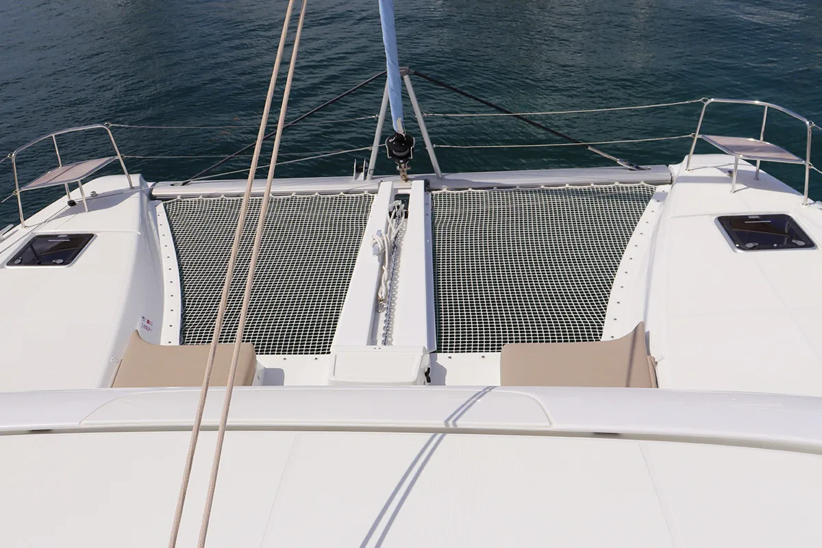 Deck of SV SailMates, a Lagoon 46 catamaran at Road Town, British Virgin Islands