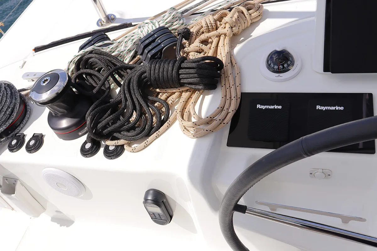 Cockpit of SV SailMates, a Lagoon 46 catamaran at Road Town, British Virgin Islands