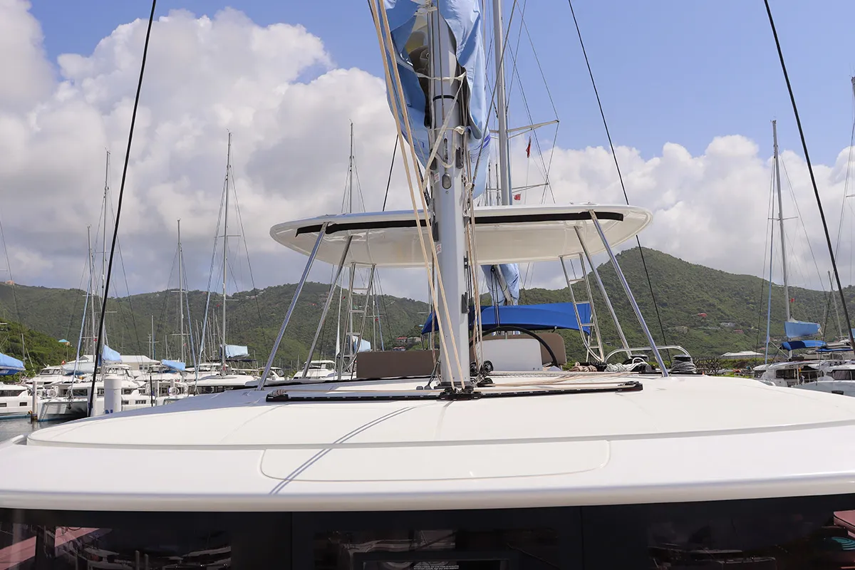 Deck of SV SailMates, a Lagoon 46 catamaran at Road Town, British Virgin Islands