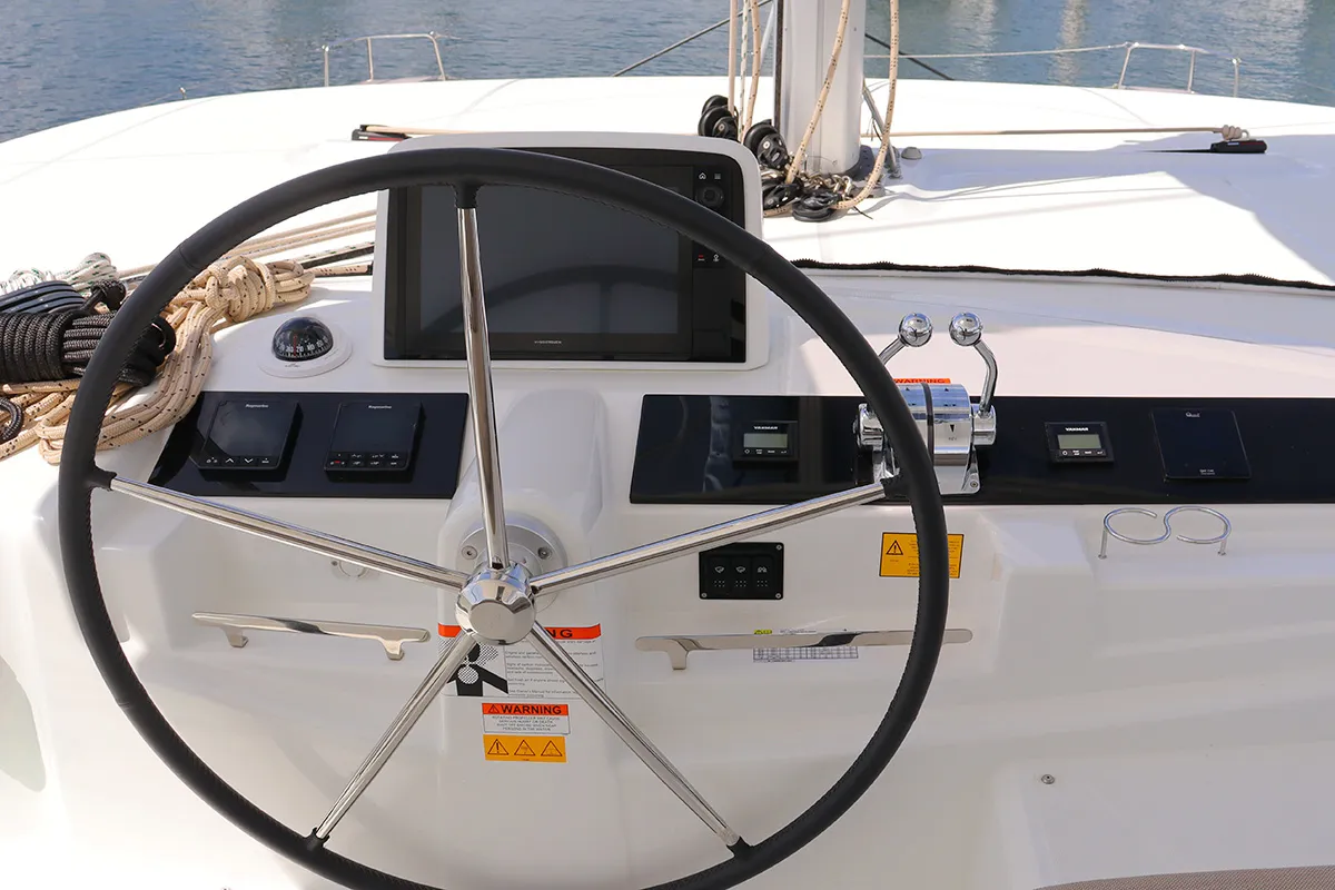 Cockpit of SV SailMates, a Lagoon 46 catamaran at Road Town, British Virgin Islands