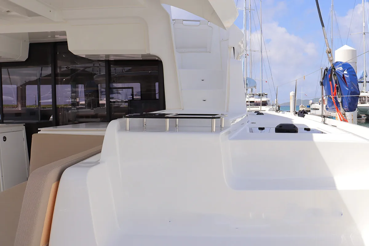 Deck of SV SailMates, a Lagoon 46 catamaran at Road Town, British Virgin Islands