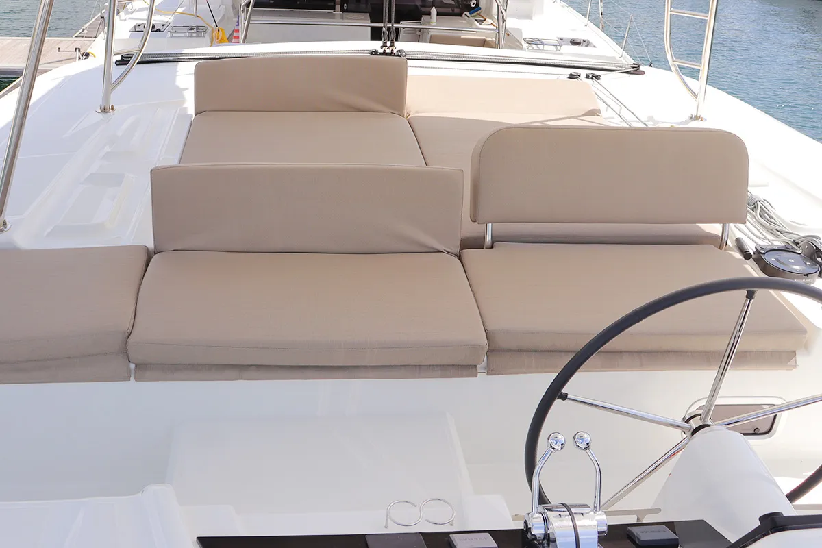 Deck of SV SailMates, a Lagoon 46 catamaran at Road Town, British Virgin Islands