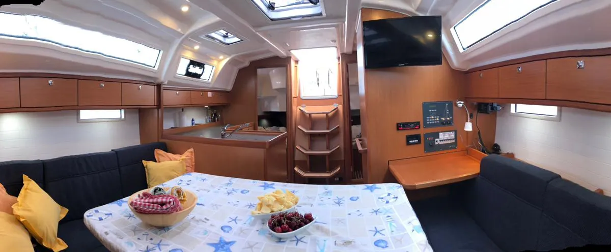 Salon of Lana 3, a Bavaria Cruiser 37 sailboat at Split, Croatia