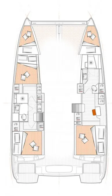 Floor plan of M, a Excess 11 catamaran at Plan-d'Aups-Sainte-Baume, France