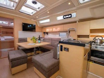 Galley of Ella, a Hanse 458 sailboat at Kos, Greece