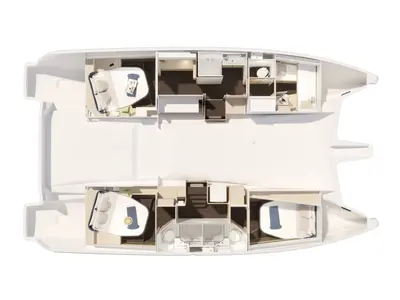 Floor plan of Premium, a Fountaine Pajot FP 44 catamaran at es Jonquet, Spain
