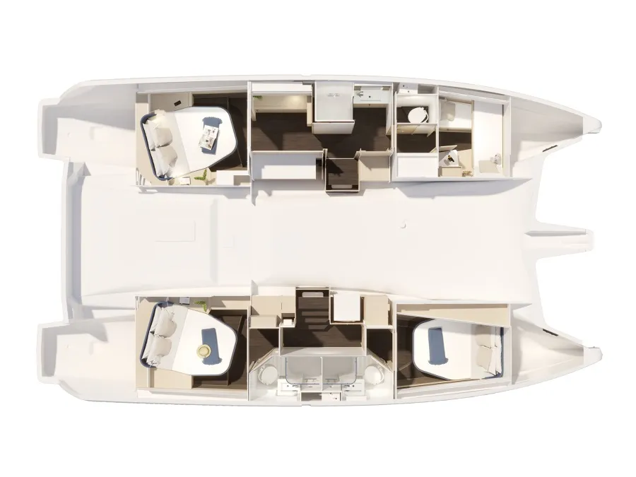 Floor plan of Premium, a Fountaine Pajot FP 44 catamaran at es Jonquet, Spain