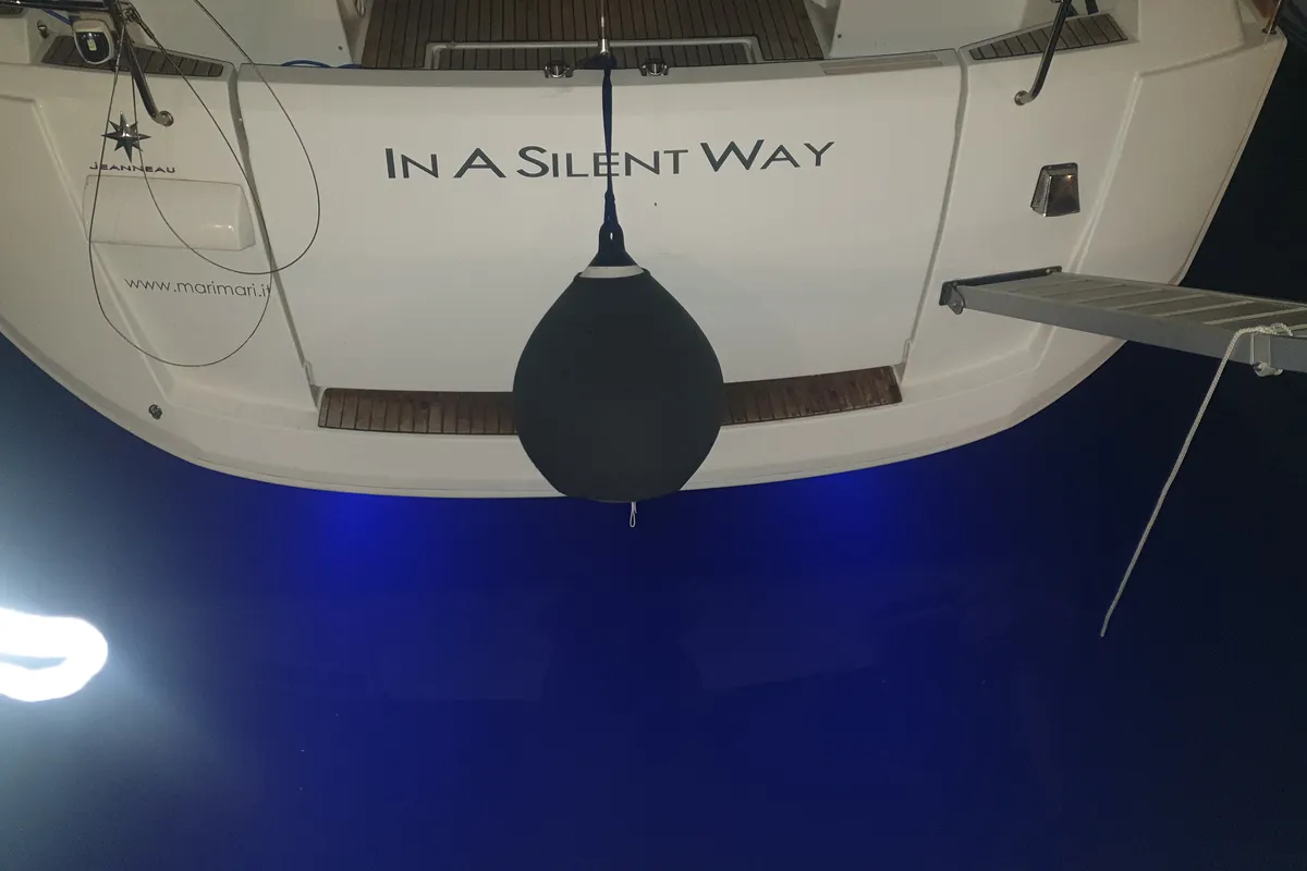 Exterior view of In A Silent Way, a Jeanneau Sun Odyssey 519 sailboat at Tropea, Italy