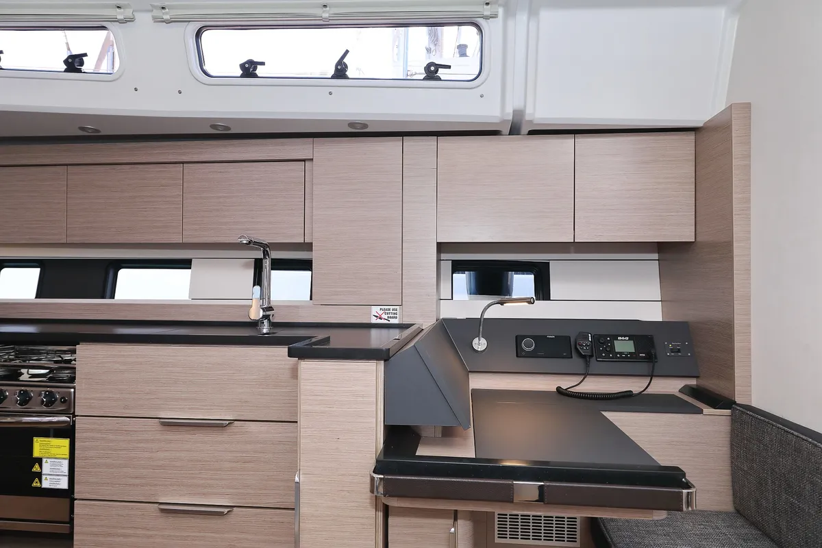 Galley of Chrisphi, a Hanse 460 sailboat at Seget Donji, Croatia