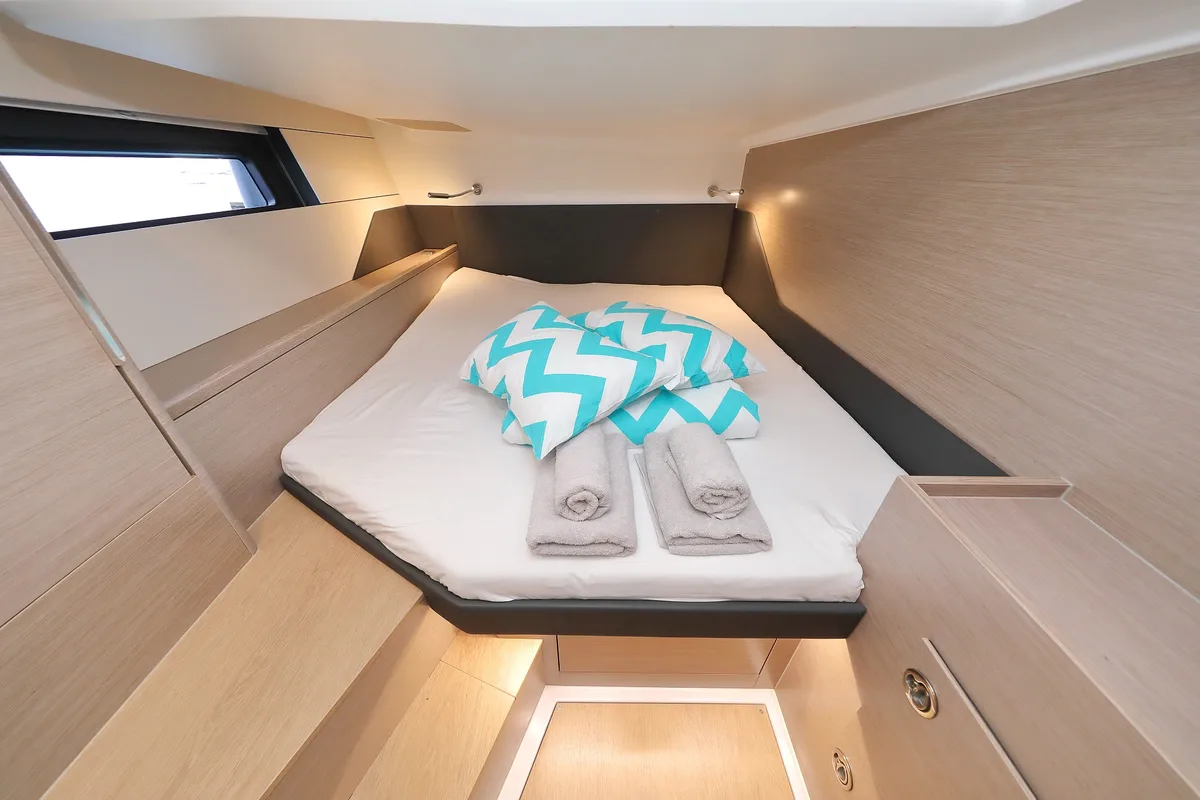 Cabin on Chrisphi, a Hanse 460 sailboat at Seget Donji, Croatia