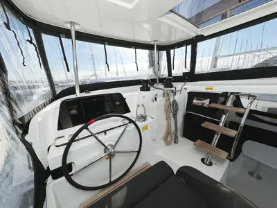 Cockpit of Equator, a Lagoon 42 catamaran at Općina Sukošan, Croatia