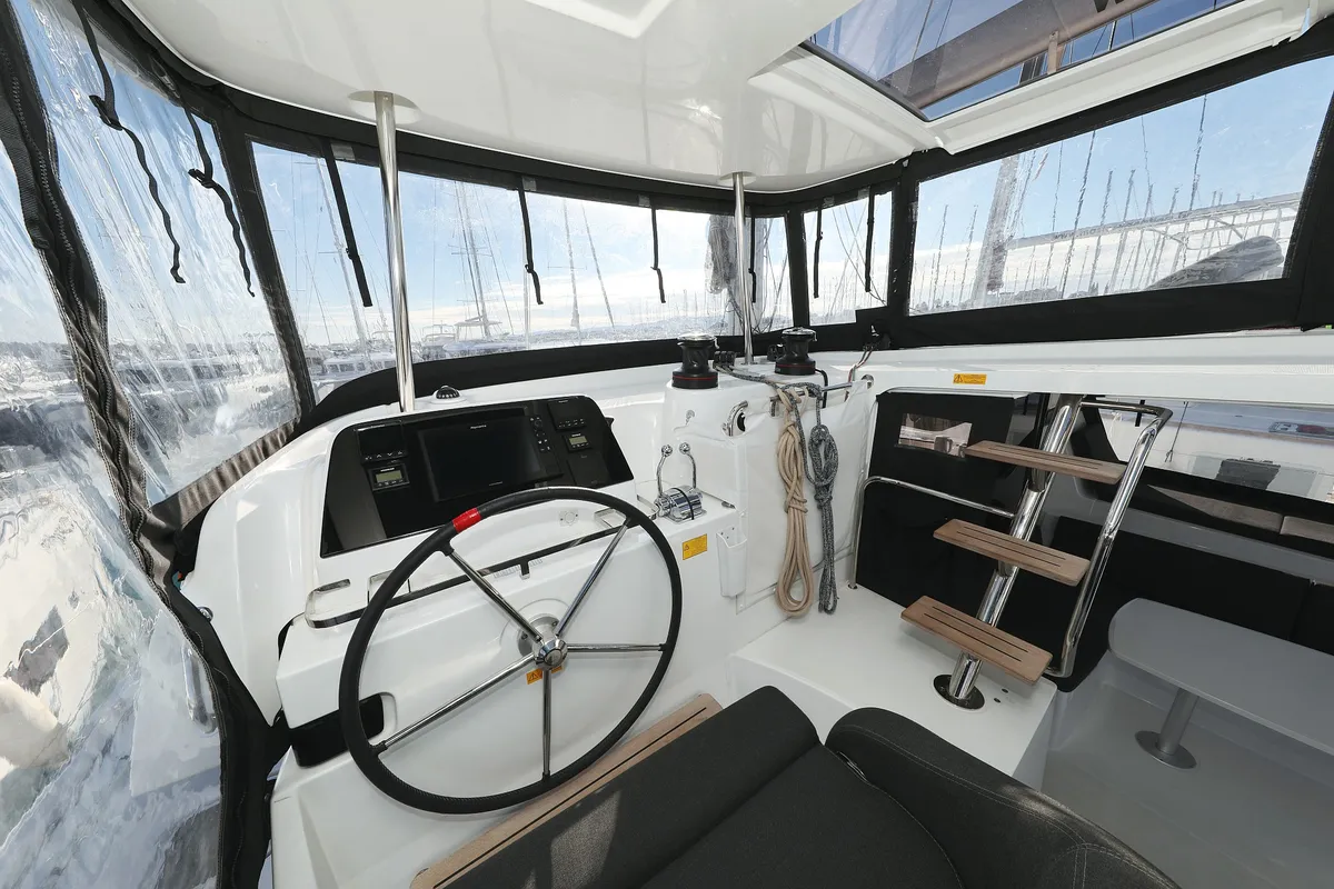 Cockpit of Equator, a Lagoon 42 catamaran at Općina Sukošan, Croatia