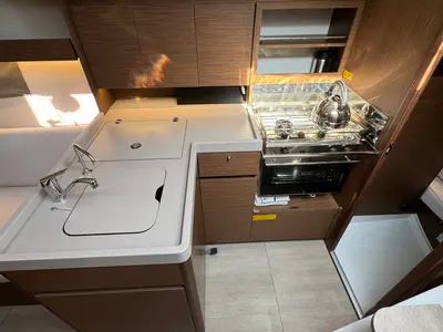 Galley of Arnie, a Beneteau Oceanis 34.1 sailboat at Općina Sukošan, Croatia