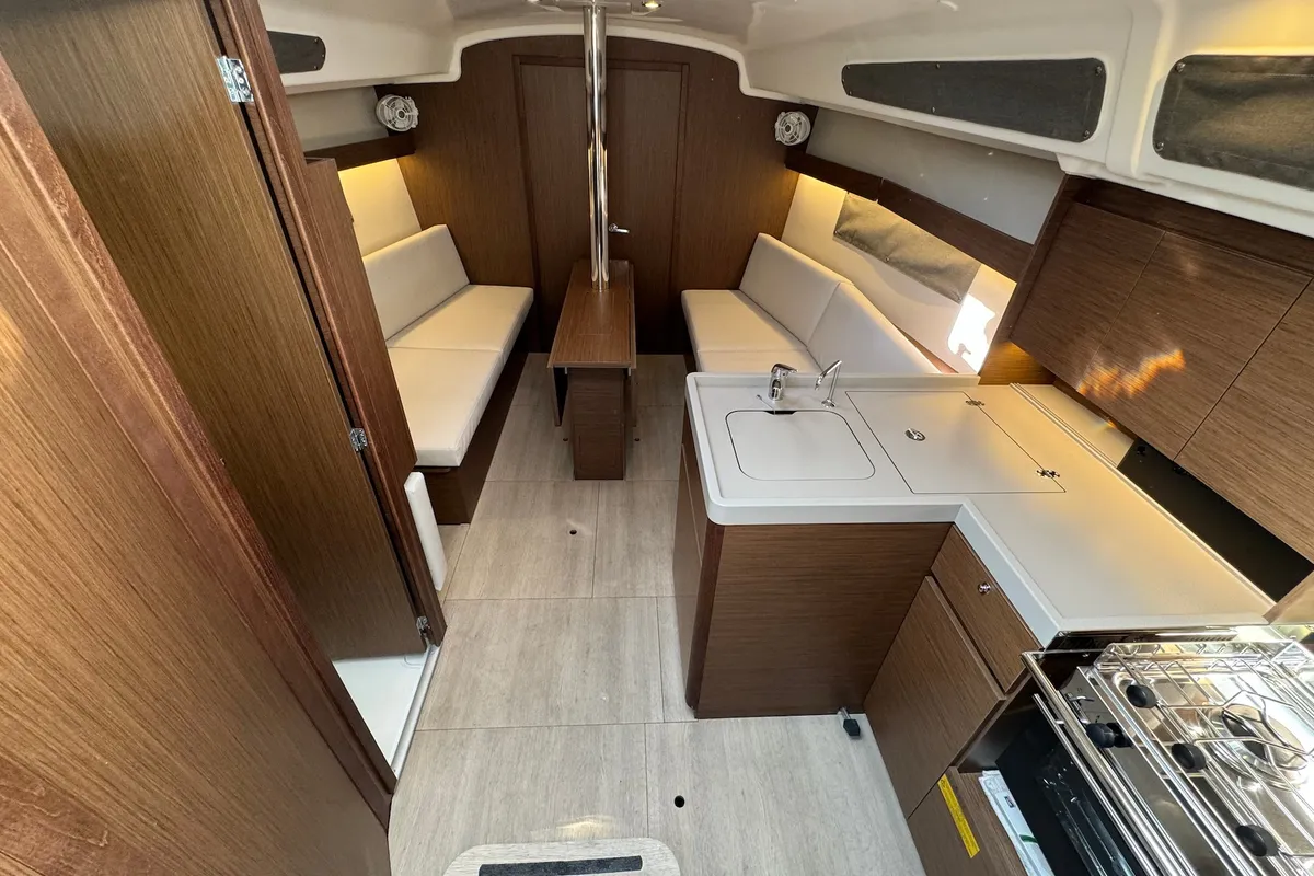 Salon of Arnie, a Beneteau Oceanis 34.1 sailboat at Općina Sukošan, Croatia