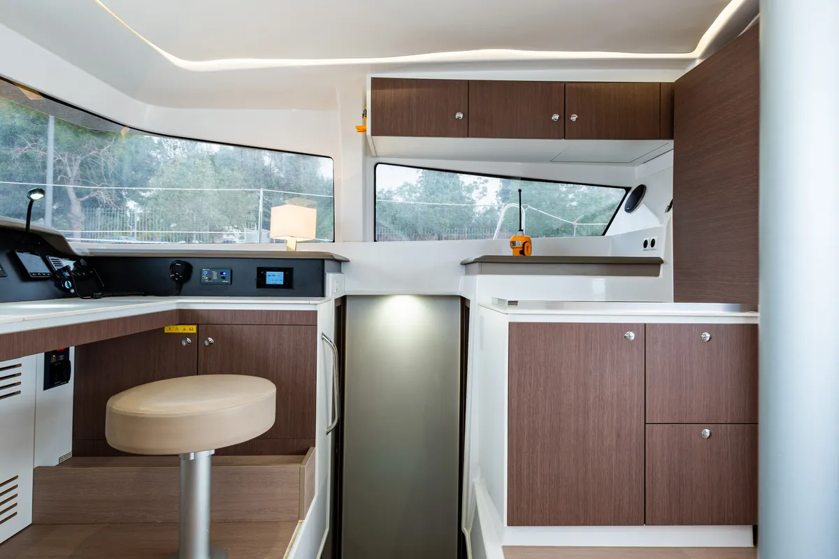 Galley of Alba, a Bali 4.3 catamaran at Lefkada, Greece