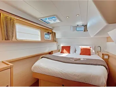 Head on Arctic Princess, a Lagoon 450 catamaran at Tromsø, Norway
