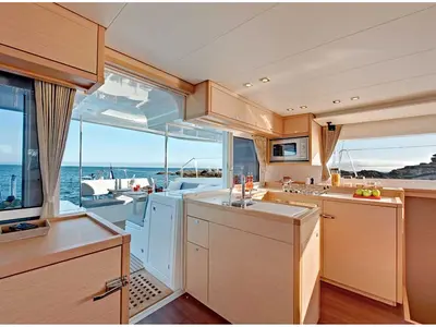 Galley of Arctic Princess, a Lagoon 450 catamaran at Tromsø, Norway