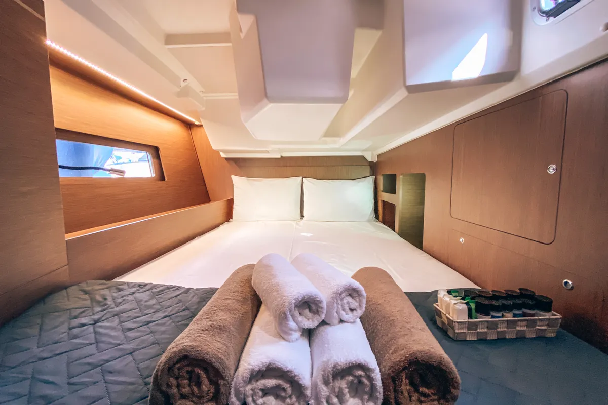 Cabin on WHISPER, a Beneteau Oceanis 46.1 sailboat at Athens, Greece