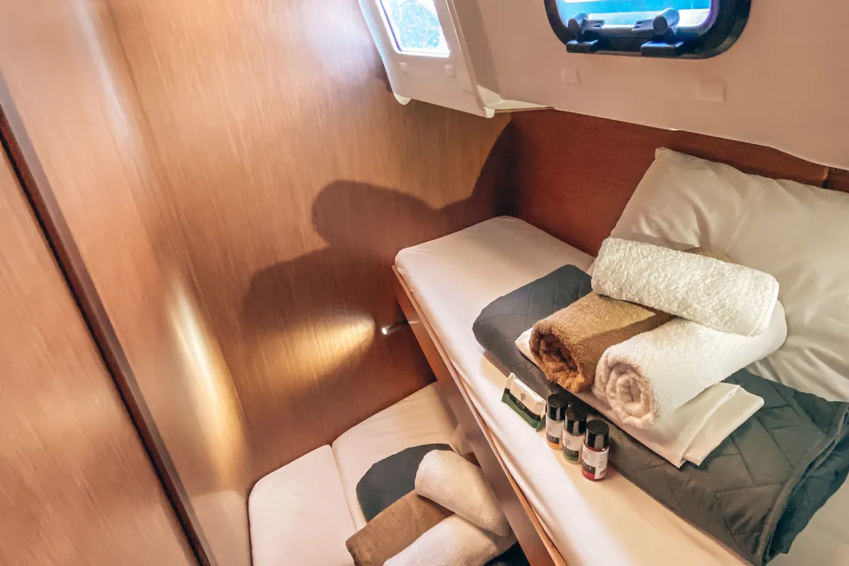 Cabin on WHISPER, a Beneteau Oceanis 46.1 sailboat at Athens, Greece