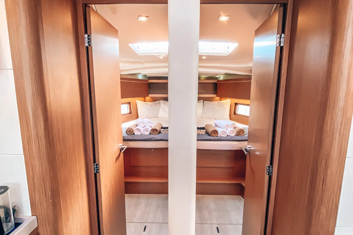 Cabin on WHISPER, a Beneteau Oceanis 46.1 sailboat at Athens, Greece