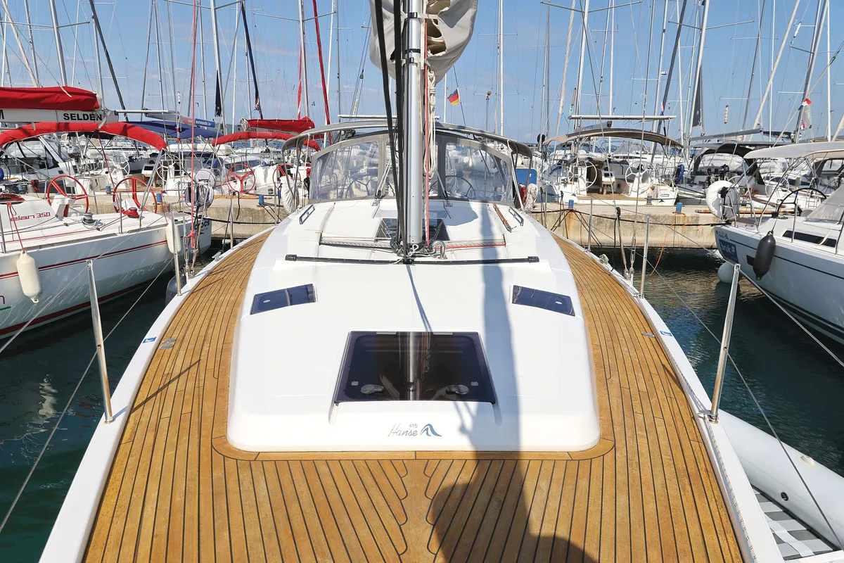 Deck of Pretty Woman, a Hanse 415 sailboat at Grad Biograd na Moru, Croatia