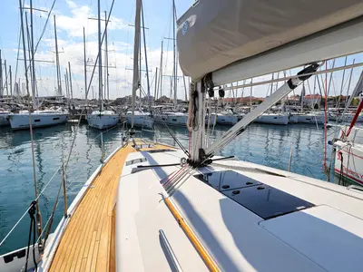 Deck of Pretty Woman, a Hanse 415 sailboat at Grad Biograd na Moru, Croatia