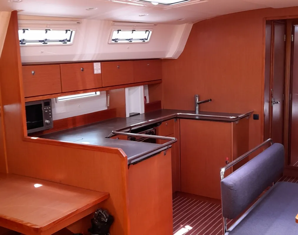 Galley of Jemi, a Bavaria Cruiser 50 sailboat at Municipal Unit of Rhodes, Greece